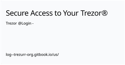 trezor login.